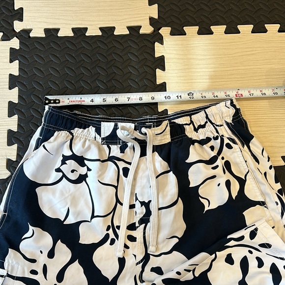 HAWK Tony Hawk Men's Swimming Trunks Blue & Off White Palm Leave Size L - Picture 5 of 7